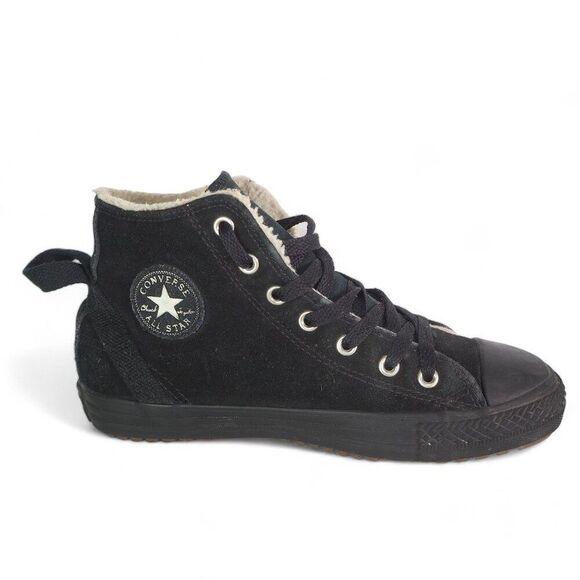 Converse Chuck Taylor Hollis High 'Black Suede' Sneakers 632568C Youth 4 - Picture 7 of 12